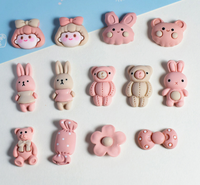 Coque de téléphone et tasse DIY en résine rose motif lapin et ours, écologiques, pour le Nouvel An chinois – Vente chaude