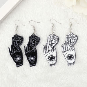 1 paire de boucles d'oreilles <span class=keywords><strong>Ouija</strong></span> Board Drop Hand Eye Divination Gothique Acrylique <span class=keywords><strong>Jeu</strong></span> Magique - Product Image 1