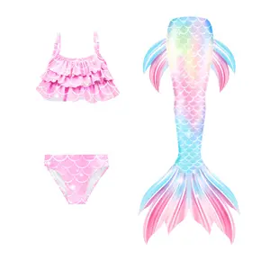 2024 Princess Pink Bathing Suit girls Swimsuit Mermaid tail Custom Mermaid Swimsuit for Girls