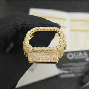 Nouvel Arrivage Lunette de montre entièrement sertie de diamants Moissanite VVS1 pour DW-5600, Boîtier de modification de montre Hip Hop entièrement sertie de diamants - Product Image 6