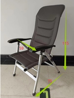 7 Positions Compact Confortable En Aluminium Pliant Camping Rembourré Haut Dossier Chaise Longue Chaise Inclinable Chaise