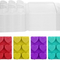 Boîte à cire personnalisée en plastique transparent avec 5, 6, 8 ou 10 cavités, avec cintre, pour emballer des bougies à la cire fondue