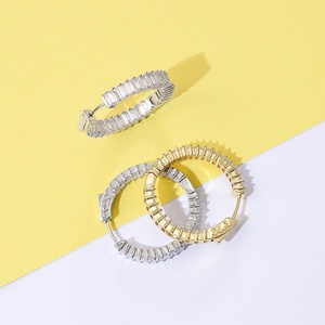 Pendientes de Moda Yu Ying, Plata 925 Chapada en Oro Sólido de 18k y 14k, Pendientes de Lujo con Moissanita VVS para Mujer - Product Image 2