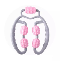 ZYFIT Fitness Masseur de jambes à 5 roues en PP+EVA de 45 cm avec fonction musicale, durable, pour la relaxation musculaire et le modelage des mollets, rose/violet