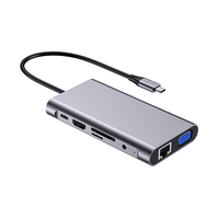 Station d'accueil multifonction 10 en 1 pour ordinateur portable Usb 3.0 Hubs Station d'accueil Adaptateur pour ordinateur portable PC
