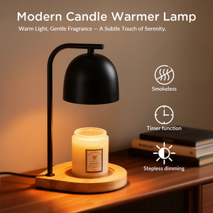2026 Nuevo Producto respetuoso con el medio ambiente lámpara calentadora sin llama decoración del hogar altura ajustable logotipo personalizado lámpara calentadora de velas de madera - Product Image 1