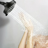 Pommeau de douche carré encastré noir mat à haute pression, personnalisable, installation facile, compatible OEM/ODM