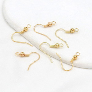 18K Gold Plated Hollow Ball Ear Hook <b>Copper</b> Jewelry Findings For Earring Making DIY Accessories Round Spring <b>Lantern</b> Design - Product Image 4