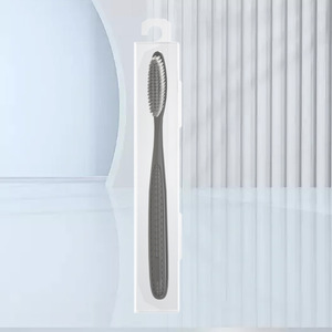 Gradient Color Large <b>Head</b> <b>Toothbrush</b> Soft Bristle Nylon For Adults Home Use Black Regular Size - Product Image 1