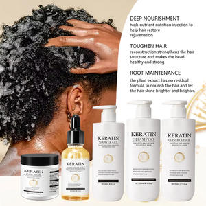 Ensemble de soins capillaires soyeux pour cheveux colorés, gel nourrissant à la kératine, après-shampoing, soin des racines des cheveux personnalisés - Product Image 4