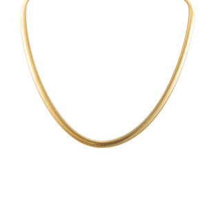 Collar de Cadena de Hueso de Serpiente Chapado en Oro de Acero de Titanio de 5mm, Estilo Hip Hop Minimalista Europeo Americano, Unisex, para Fiesta, Cadena de Clavícula - Product Image 5
