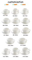 Ensemble de tasses à thé et soucoupes en céramique blanche pour expresso, logo personnalisé, tasse à café en porcelaine, design moderne japonais, cuillère pour