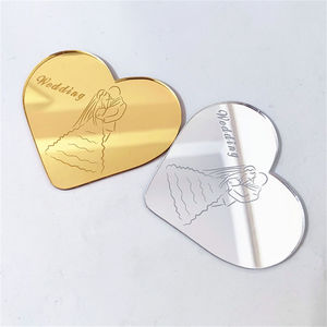 Custom Logo <b>Acrylic</b> Heart <b>Mirror</b> Wedding Favors Bulk Wholesale Engravable Party Gift Art Deco Decorative <b>Mirror</b> OEM ODM - Product Image 1