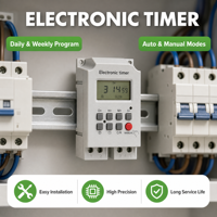 CNFLY KG316T-II Mini Timer Digital Terprogram untuk Rel Din 220VAC 30A Layar LCD Bersertifikasi CE untuk Otomatisasi Rumah