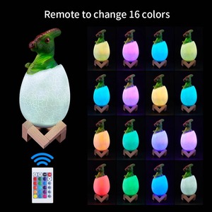 3D Printed <b>Dinosaur</b> Egg LED Night <b>Lamp</b> Remote Control 16 Colors USB Rechargeable <b>Dinosaur</b> <b>Lamp</b> for Children's Lights Night - Product Image 2