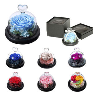 Roses éternelles en verre avec éclairage, fleurs romantiques, pour la saint-valentin, romantiques, vente en gros, pour la saint-valentin - Product Image 6