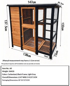Gabbia per Piccioni in Legno Massiccio Spaziosa, Voliera da Esterno per Allevamento, Rete Ventilata, Porta Sicura, Design Antipioggia e Anti-Fuga per Piccioni - Product Image 5