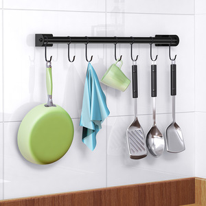 304 Stainless Steel No Drill Hanging Rod For <b>Kitchen</b> Utensils Spatulas Spoons Self Adhesive Wall <b>Hook</b> Storage Rack - Product Image 4