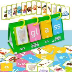 Juguete Educativo de Ortografía para Preescolar y Jardín de Infancia, Kit de Tarjetas de Palabras para Escritorio, Tabla de Bolsillo, Juego de Construcción de Palabras - Product Image 1
