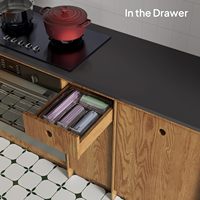 Boîte de rangement transparente personnalisée avec compartiments, support pour sacs en plastique, organisateur multifonctionnel pour porte d'armoire ou fixation murale, boîte de rangement en acrylique