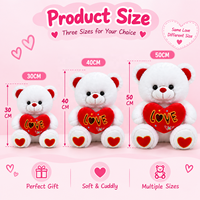 Vente en gros directe d'usine, ours en peluche rouge rose personnalisé tenant un cœur Te Amo pour la Saint-Valentin