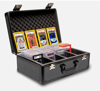 Étui de rangement pour cartes gradées en fibre de carbone avec serrures TSA, mallette pour cartes à collectionner sportives et TCG, boîte de présentation de cartes