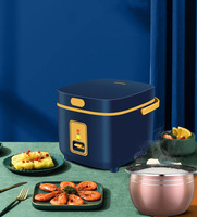 Mini Olla Arrocera Digital 6 en 1, Azul y Amarillo, con Temporizador y Función Mantener Caliente, Olla Antiadherente, Asa de Transporte, Venta al por Mayor de Fábrica OEM