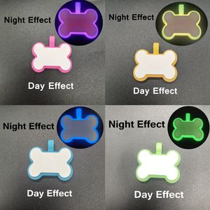 Kit de Etiqueta de Silicona para Perro con Forma de Hueso, Logotipo Personalizado con Láser, Brilla en la Oscuridad, con Cordón de Silicona - Product Image 3