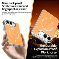 Nouvelle coque de téléphone magnétique transparente en verre pour iPhone Duo 18 Fold, coque arrière antichoc pour iPhone Duo, protection Funda