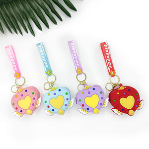 Adorable Monedero de Silicona con Forma de Corazón, Estilo Macaron, con Llavero y Colgante, Color Personalizado, Mini Monedero para Niños - Product Image 1