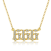 Collar minimalista con colgante de número de Ángel de oro de 18 quilates adornado con collar de regalo de pareja perfecta de circón 5A