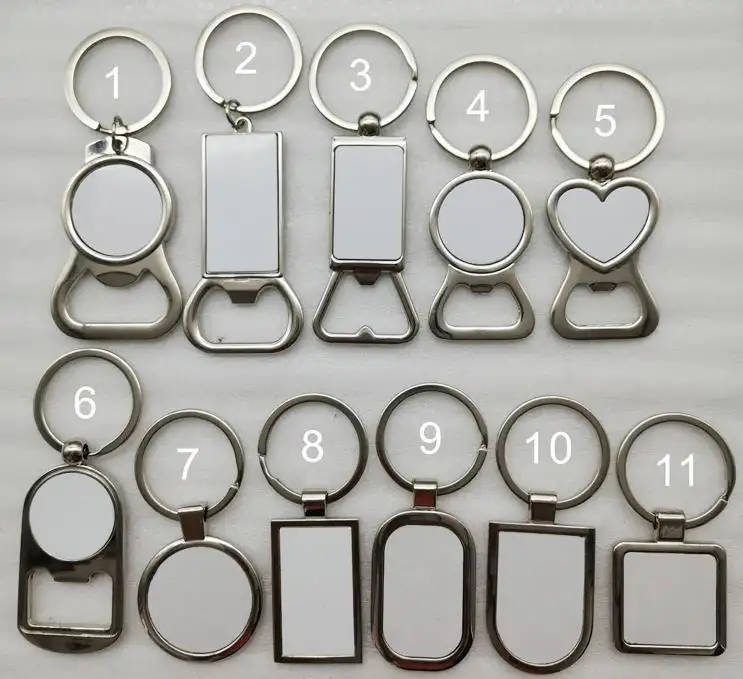 Kitchen Gadgets Sublimation bottle opener keychain Metal Beer openers blank keyrings Thermal Transfer Printing blanks key chain