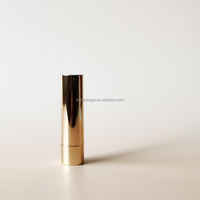 Étui à rouge à lèvres doré vide, mince, de luxe, rechargeable, pour baume à lèvres, avec logo personnalisé, emballage cosmétique rond