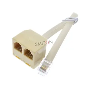 RJ12 Splitter 6P6C Telephone Wall Adapter and Separator for Landline Phone Cable Splitter Coupler