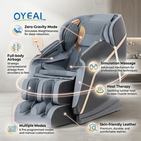 Fauteuil de massage de luxe 8D en cuir PU à gravité zéro avec physiothérapie infrarouge, enveloppement par airbag corporel et fonction musicale pour un soin complet du corps