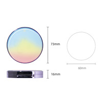 Boîte compacte de poudre de maquillage à dégradé rond, étui vide pour illuminateur avec logo personnalisé, emballage cosmétique avec miroir OEM ODM