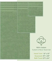 Lot de 6 serviettes 100 % coton, comprenant des serviettes de bain, de toilette et des débarbouillettes, haute absorption, doux, textile de maison pour la salle de bain