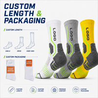 Chaussettes de sport en coton tricoté respirantes sur mesure OEM pour hommes, écologiques, mi-mollet, pour le basketball, la gym et la course à pied