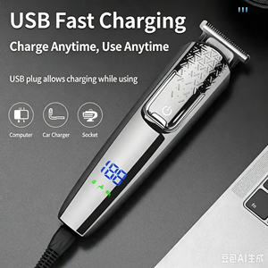 Tondeuse à cheveux LED étanche rechargeable par USB, 3 têtes, tondeuse électrique pour hommes, <span class=keywords><strong>coupe</strong></span> <span class=keywords><strong>de</strong></span> cheveux à domicile, rasage des poils du <span class=keywords><strong>nez</strong></span>, toilettage - Product Image 3