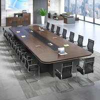 Mesa de Conferencia Extensible Avanzada con Estación de Carga y Gabinete de Almacenamiento, Mesa de Juntas Resistente de Primera Calidad para Hotel