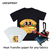 Papier transfert thermique UNEWPRINT blanc A4/A3 pour t-shirts DIY (couleurs foncées et claires)