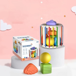 ของเล่นแบบมอนเตสซอรี่6ชิ้นของเล่นรูปทรงประสาทสัมผัสพัฒนาการเรียนรู้ลูกบาศก์สีสันสดใสของเล่นเรียงลำดับสำหรับเด็กอายุ<span class=keywords><strong>1</strong></span> + ปี - Product Image 5