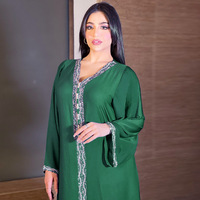 Magnifique Robe Longue Musulmane Égyptienne de Dubaï à Manches Longues pour Fête, Vêtement Islamique en Gros