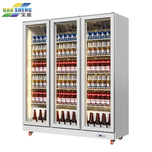 Kühlschrank für Supermarkt Kühlungsausstattung Glastür Kühlschrank mit Darstellung Schaukasten gewerblicher Kühlschrank