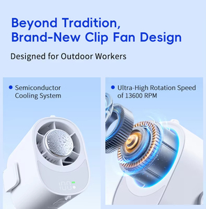 <span class=keywords><strong>Ventilateur</strong></span> portable rechargeable 3-en-1 <span class=keywords><strong>à</strong></span> clipser (cou, taille) 9,1W, 3000mAh, 9H pour voiture et extérieur - Product Image 5