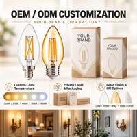 Ampoule LED à filament de verre 120V E26 à intensité variable sans scintillement 550LM pour usage résidentiel, fabrication directe usine, ODM OEM UL CUL