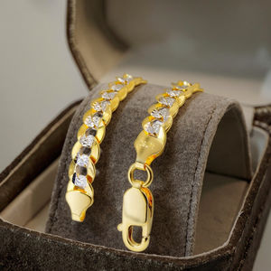 新しいファッションAu750リアルソリッド18Kゴールドジュエリーカラットピュアイエローゴールドチェーン男性ネックレス女性用ゴールドキューバチェーンバルク卸売 - Product Image 5