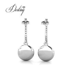 Stile coreano orecchino dasini impreziosito con <span class=keywords><strong>Swarovski</strong></span> cristallo in argento Sterling 925 gioielli moda orecchini di usura quotidiana - Product Image 5