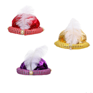Sombreros de Reyes de Halloween para hombre, sombreros árabes, decoraciones, sultán, príncipe Indio, sombreros de rey, tocado de plumas para accesorios de fiesta de Cosplay dorado - Product Image 4