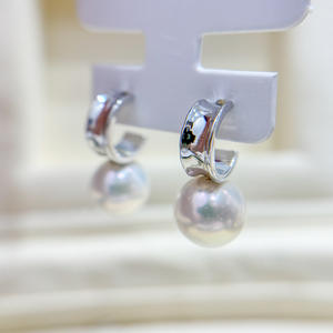 Accessoires en argent pur S925 pour la création de bijoux en perles, boucles d'oreilles en argent tendance avec barre ronde de 9 à 15 mm et plateau vide 22256 - Product Image 4